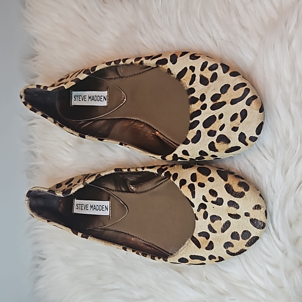Steve Madden Women's Heaven Cheetah Print Fabric Ballet Flats